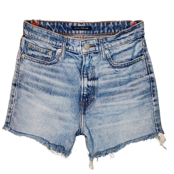 LUCKY BRAND 'SO LUCKY' Womens High Rise Cut Off Jean Shorts - Picture 2 of 7